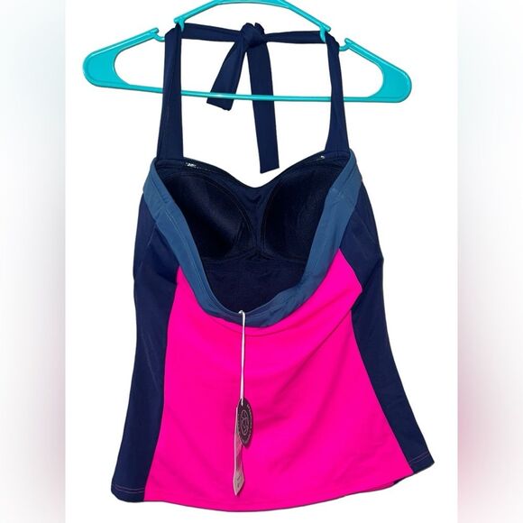 Boden Pink and Blue Santorini Tankini Top - Picture 4 of 6